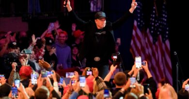 Elon Musk, chief executive officer of Tesla Inc., arrives for a campaign event with former US President Donald Trump, not pictured, at Madison Square Garden.