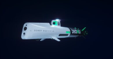 An illustration shows Bedrock Ocean's AUV.
