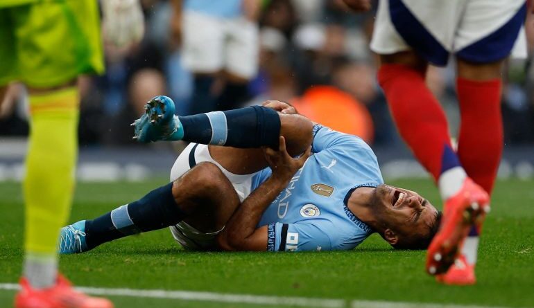 Rodri sustained a knee injury during Manchester City's Premier League game against Arsenal