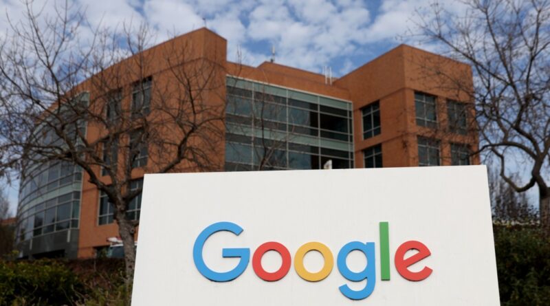 Google sign in front of building