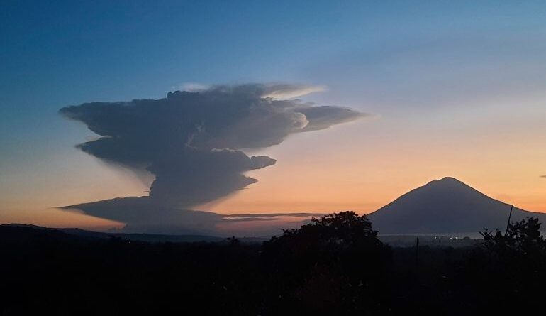 Volcanic smoke billows from Mount Lewotobi Laki-Laki