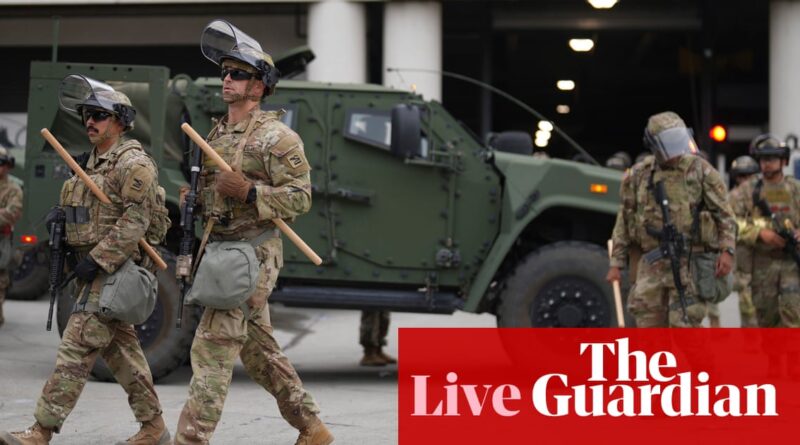LA protests live: teargas and rubber bullets fired as Trump deployment of national guard branded ‘alarming abuse of power’