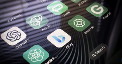 ChatGPT, Microsoft Bing Chat and AI chat applications are seen on a mobile device