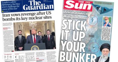 Newspaper headlines: 'Iran vows revenge' and 'Stick it up your bunker'