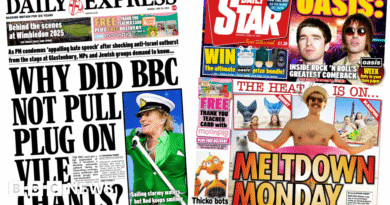 Newspaper headlines: 'Why did BBC not pull plug' and 'Meltdown Monday'