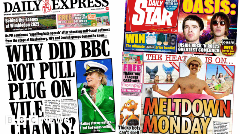 Newspaper headlines: 'Why did BBC not pull plug' and 'Meltdown Monday'
