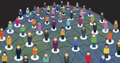 Concept illustration depicting global network of people
