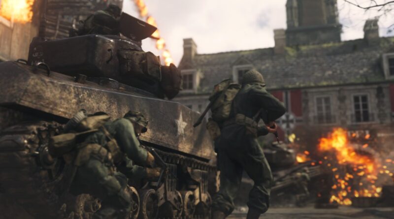 A promotional image for Activision's Call of Duty: WWII video game.