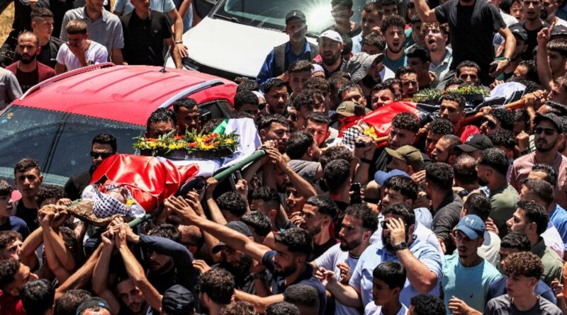 Anger in West Bank village at funeral of two young men