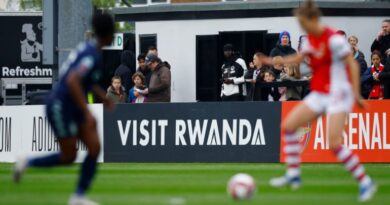 Arsenal v Aston Villa - Meadow Park, Borehamwood, Britain - May 1, 2022 Visit Rwanda advertisement