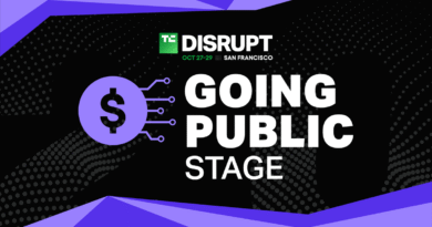 TechCrunch Disrupt 2025 Going Public Stage w/logo