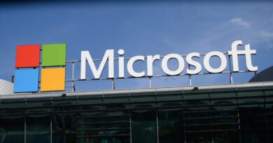 Microsoft signage is being pictured in Warsaw, Poland, on June 26, 2024.