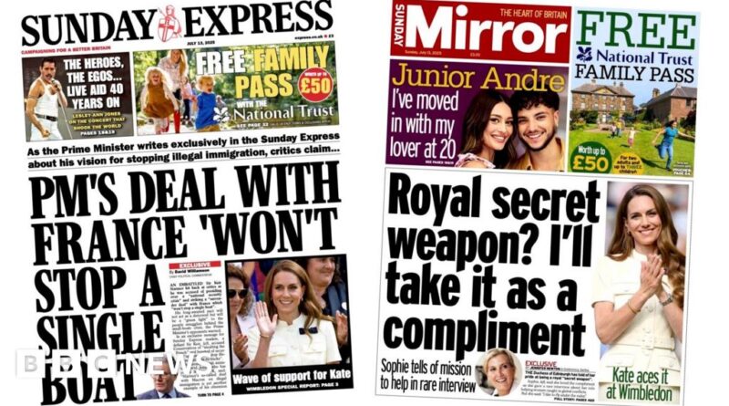 Newspaper headlines: 'Kate aces it' and UK PM 'won't stop a single boat'