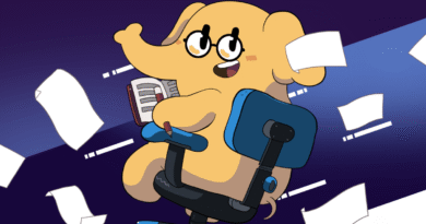 mastodon riding in an office chair