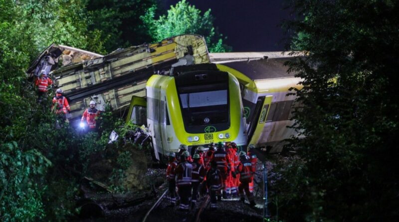 Passenger train derails in Germany, killing three and injuring dozens
