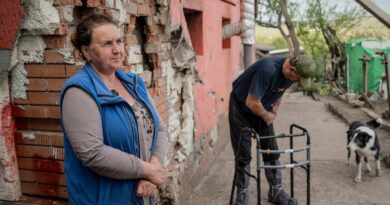Photos: Ukrainian farmers risk lives to clear mines with rakes and tractors