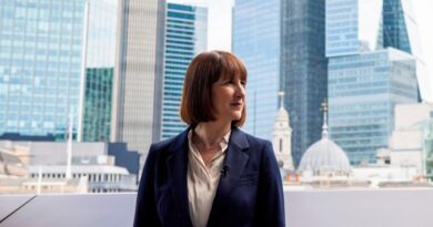 Rachel Reeves in the City of London