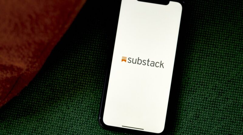 The Substack logo on a smartphone