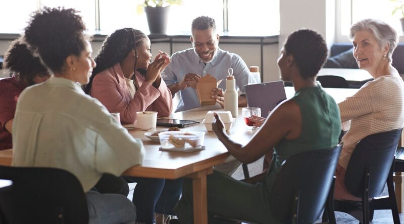 That free lunch your boss is offering might just be a way to get you back into the office