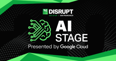 TechCrunch Disrupt 2025 AI Stage w/logo & White Google Cloud
