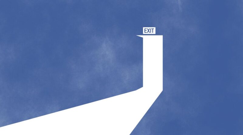 graphic of exit door opened
