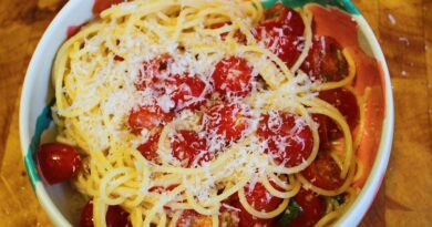 We made Ina Garten's easy 5-ingredient summer pasta. It was delicious and basically cooked itself.