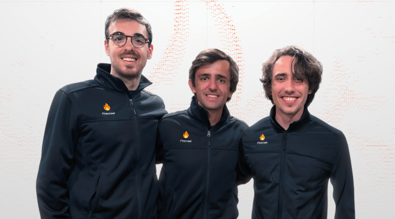 Firecrawl co-founders CMO Eric Ciarla, CTO Nicolas Silberstein Camara, and CEO Caleb Peffer