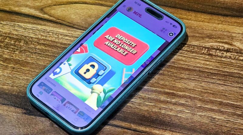 MPL app showing its discontinuation in India due to the real-money gaming ban
