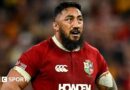 Bundee Aki looks skywards during a Lions Test in Australia