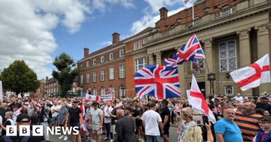 Hundreds join anti-immigration protest in Nuneaton
