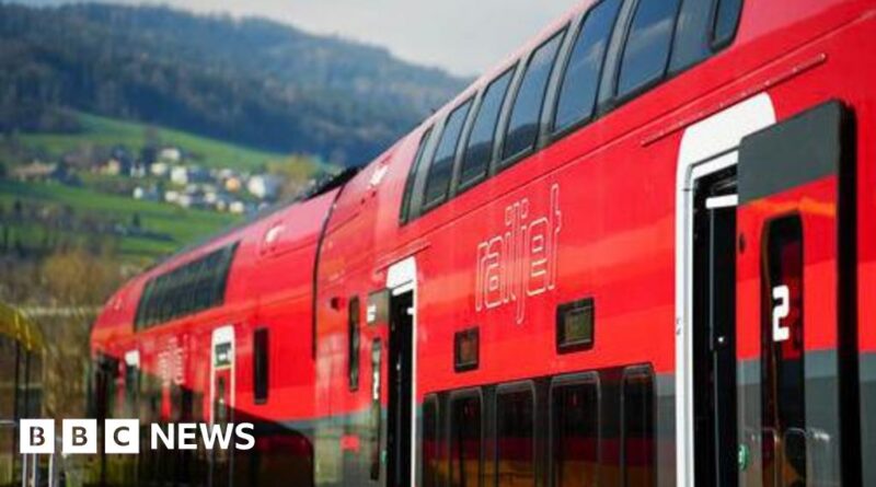 Man jumps on to moving high-speed train