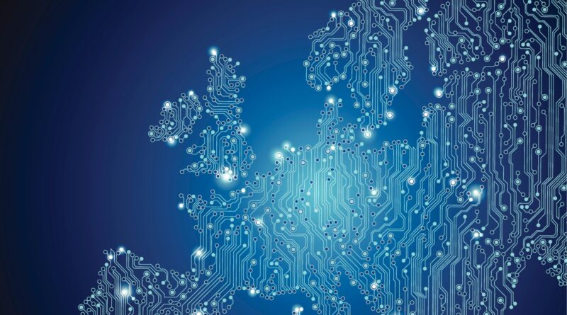 Europe Map Technology Background