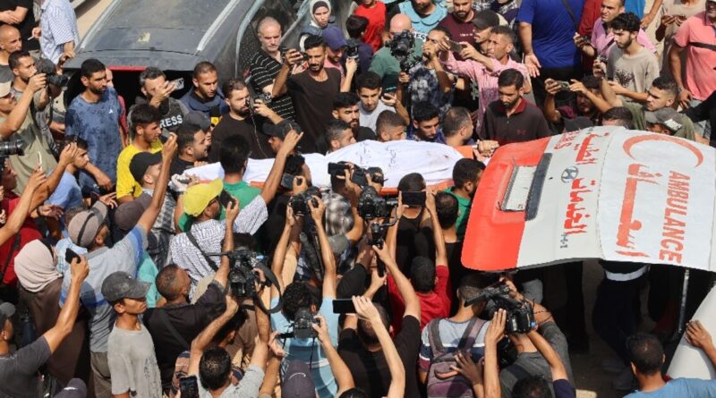 Mourners gather in Gaza for funeral of Al Jazeera staff killed by Israel