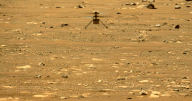 ingenuity mars helicopter mid-flight