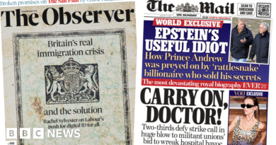 Newspaper headlines: 'Britain's real immigration crisis' and 'Carry on, doctor!'