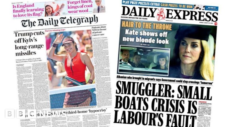 Newspaper headlines: 'Trump cuts off Kyiv's missiles' and 'New blonde look'