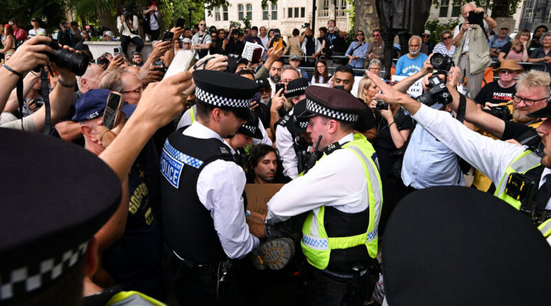 UK police arrest more than 50 at protest for banned Palestine Action group