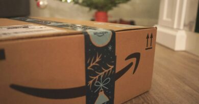 Amazon box on floor