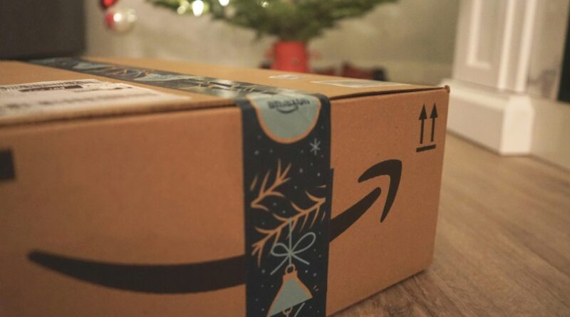 Amazon box on floor