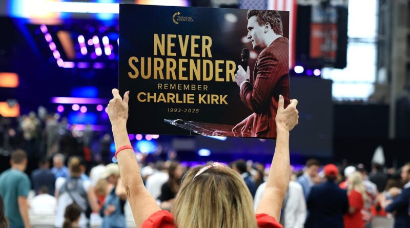 Elon Musk attended Charlie Kirk's memorial service. Photos show huge crowds.