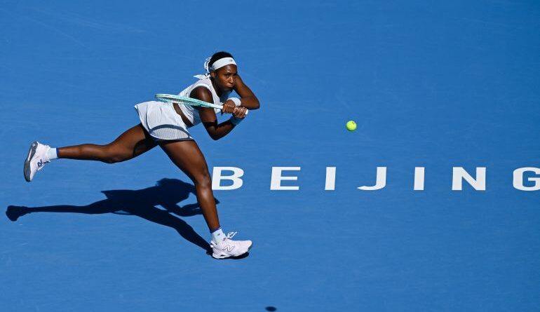 Coco Gauff in action.