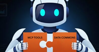 render of robot holding Data Commons and MCP Server puzzle pieces