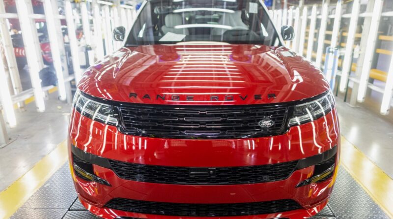 A Range Rover Sport sports utility vehicle (SUV) at the end of the production line at Tata Motors Ltd.'s Jaguar Land Rover vehicle manufacturing plant in Solihull, UK, on Friday, Jan. 20, 2023.