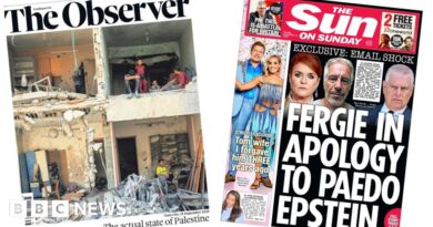 Newspaper headlines: 'The actual state of Palestine' and 'Fergie's apology'