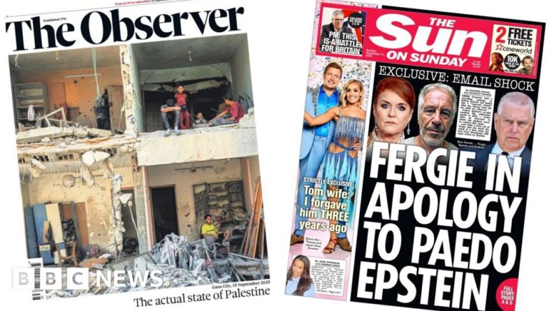 Newspaper headlines: 'The actual state of Palestine' and 'Fergie's apology'
