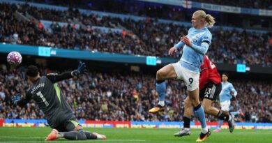 Manchester City's Erling Haaland scores their second goal