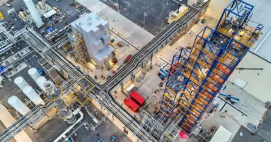 Pipes carry gases at Sila's Moses Lake factory.