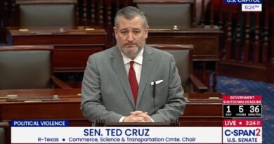 a photo of Ted Cruz, speaking to the Senate on Sept. 29, as seen on C-Span
