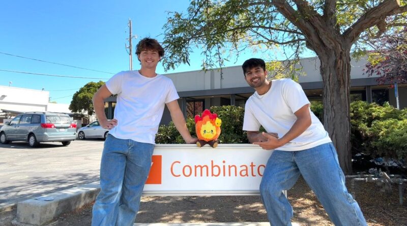 Candle founders at the Y Combinator sign