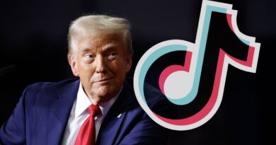 Trump and TikTok logo